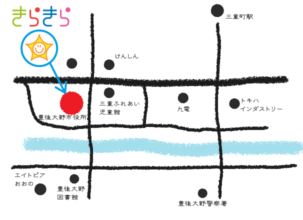 きらきらへの広域アクセス地図