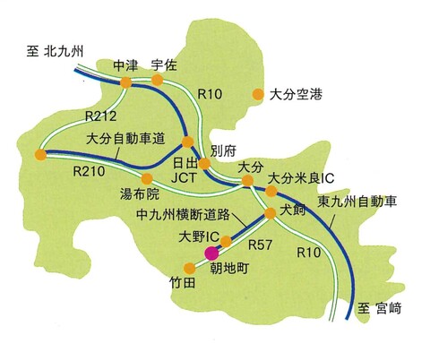 大分県のマップ