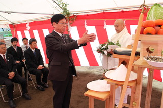 百枝小学校 プール改築工事の安全祈願祭